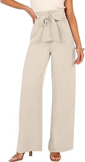 ANRABESS Women's Chic Wide Leg Palazzo Pants with Pockets