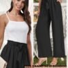 Chic High-Waist Palazzo Pants with Pockets for Women