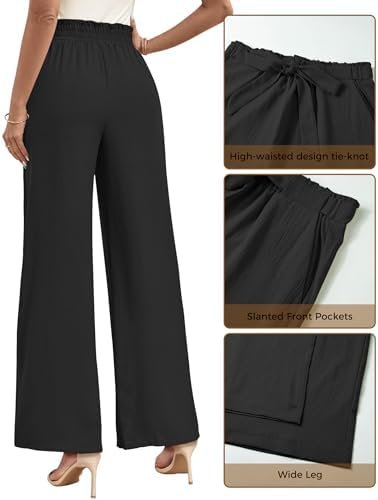 Chic High-Waist Palazzo Pants with Pockets for Women