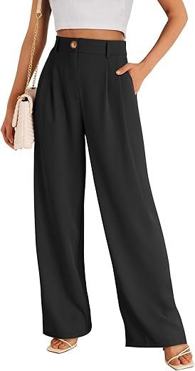 Chic High-Waisted Wide Leg Dress Pants for Women