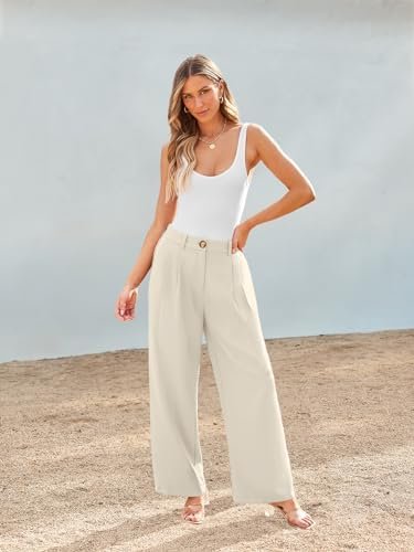 Chic High-Waisted Wide Leg Dress Pants for Women