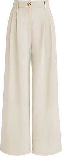 Chic High-Waisted Wide Leg Dress Pants for Women