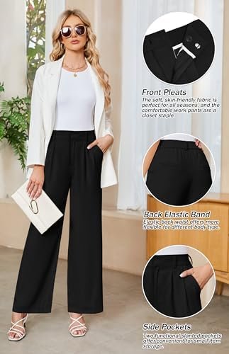 Chic High-Waisted Wide Leg Pants with Pockets