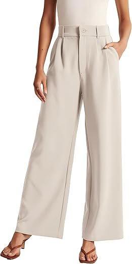 Chic High-Waisted Wide Leg Pants with Pockets