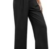 Chic High-Waisted Wide Leg Work Pants with Pockets