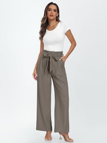 Chic Wide Leg Paperbag Trousers with Removable Belt