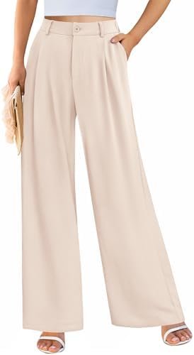 Chic Wide Leg Suit Pants for Women - Business Casual Elegance