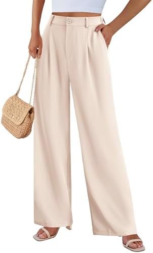 Chic Wide Leg Suit Pants for Women - Business Casual Elegance