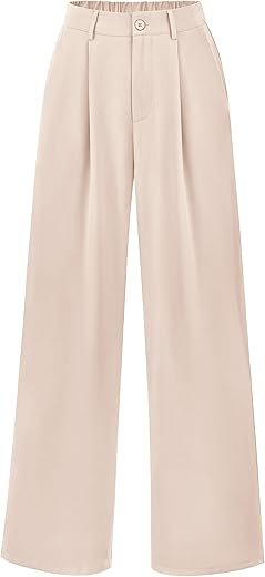 Chic Wide Leg Suit Pants for Women - Business Casual Elegance