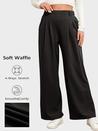 Comfy High-Waisted Waffle Knit Wide Leg Palazzo Pants