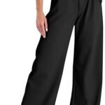 ELLEVEN Women's High-Waisted Wide Leg Dress Pants