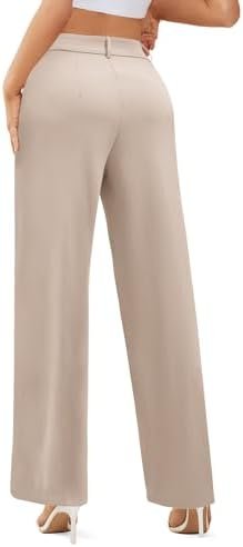 OnlyPuff Women's High-Waisted Wide Leg Trousers with Pockets