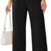 Wide Leg High Waisted Trousers with Pockets for Women