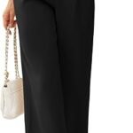 Wide Leg High Waisted Trousers with Pockets for Women