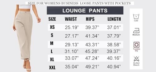 Wide Leg High Waisted Trousers with Pockets for Women